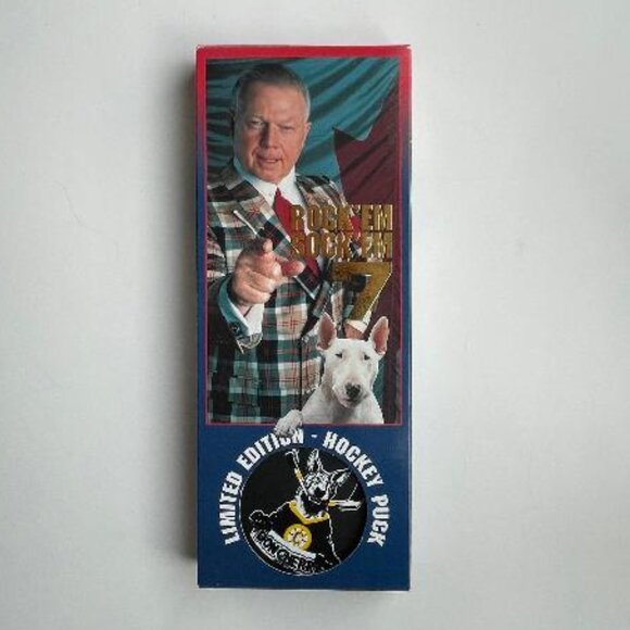 Don Cherry's Rock'Em Sock'Em 7 Limited Edition with Hockey Puck VHS-Rare - Picture 1 of 5